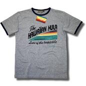 View Item Dunlop Retro Tipped Crew Neck Hawaiian Hula T Shirt Grey Marl